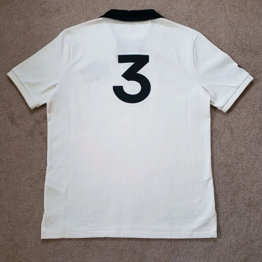 NWT Polo Ralph Lauren Small Mens White Dual Player #3 Polo Shirt Johnny Collar